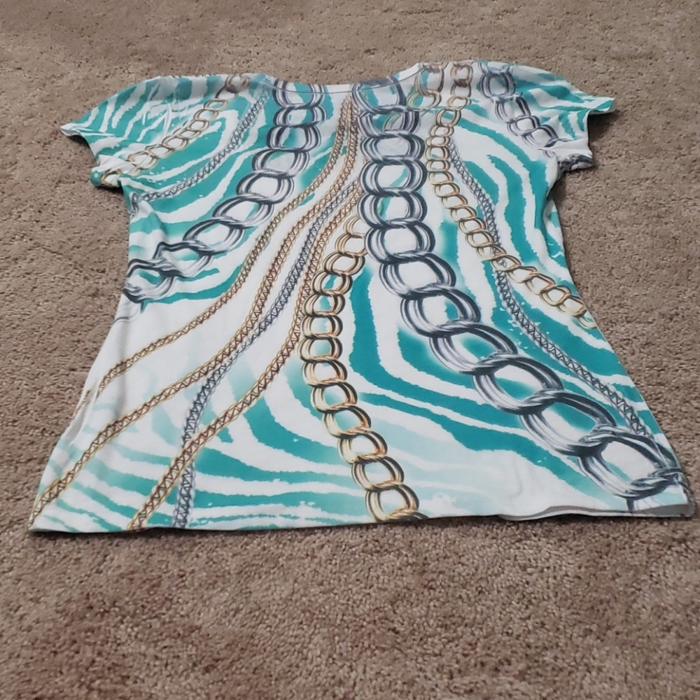 {Cache} M Chain Pattern Metal Detail Scoop Neck E… - image 8